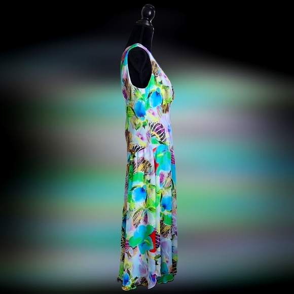 #C4 Tropical Floral Print Sleeveless Summer Dress - Picture 3 of 9